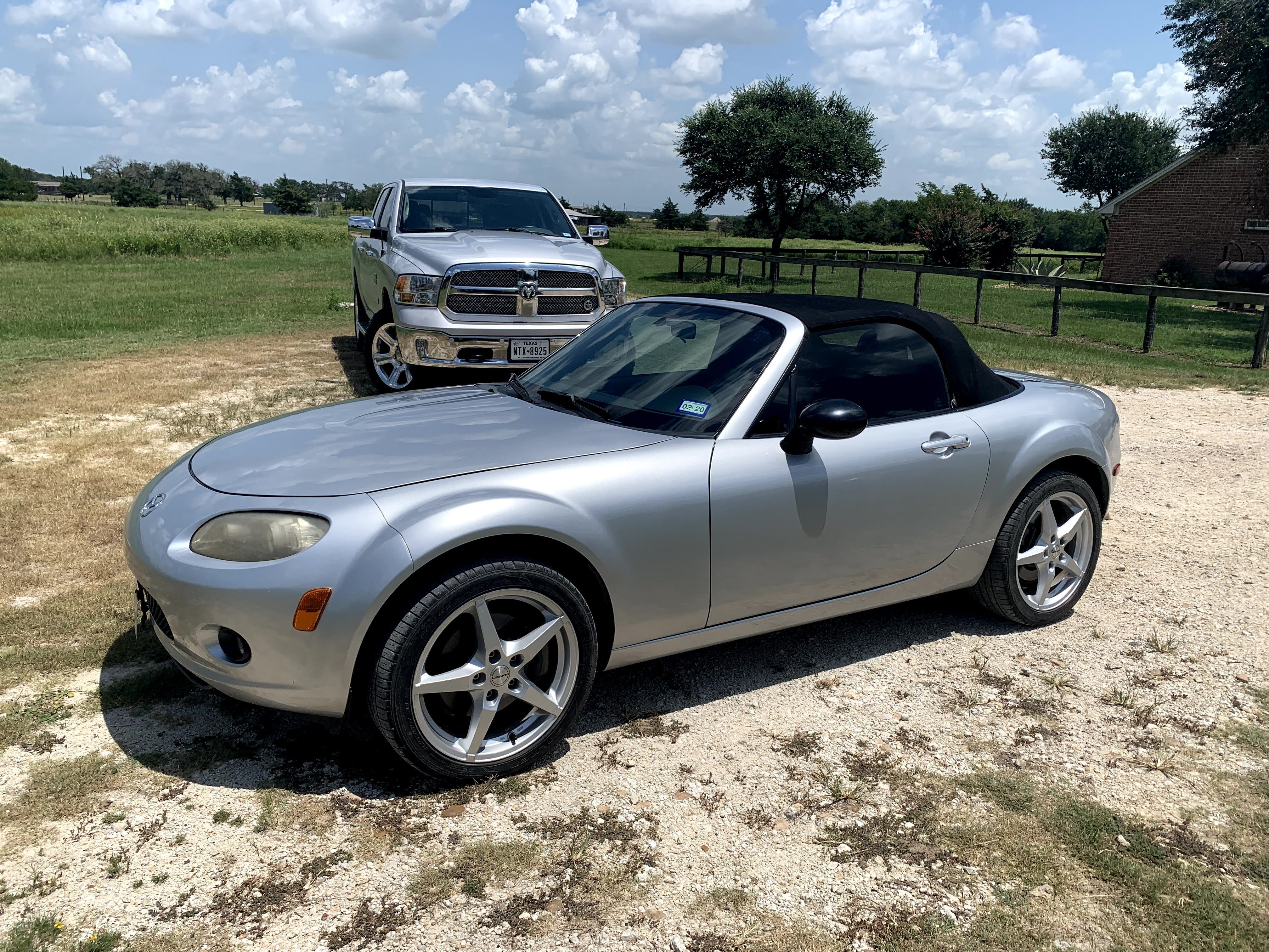 The Miata on the day of pickup.